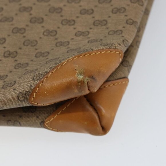 Authentic GUCCI Micro GG Supreme Shoulder Bag PVC Beige Gold - Picture 4 of 16